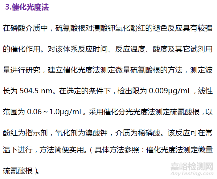 牛奶中硫氰酸鈉檢測(cè)