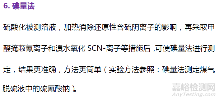 牛奶中硫氰酸鈉檢測(cè)