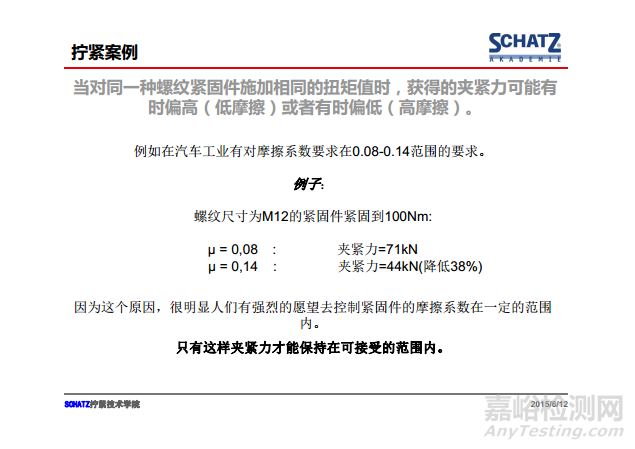 緊固件摩擦系數(shù)的測定