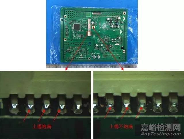 連接器引腳上錫不良失效分析