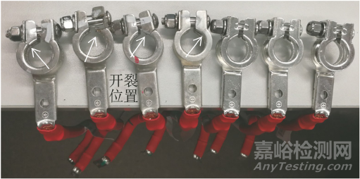 汽車蓄電池用H65黃銅電纜端子開裂失效分析