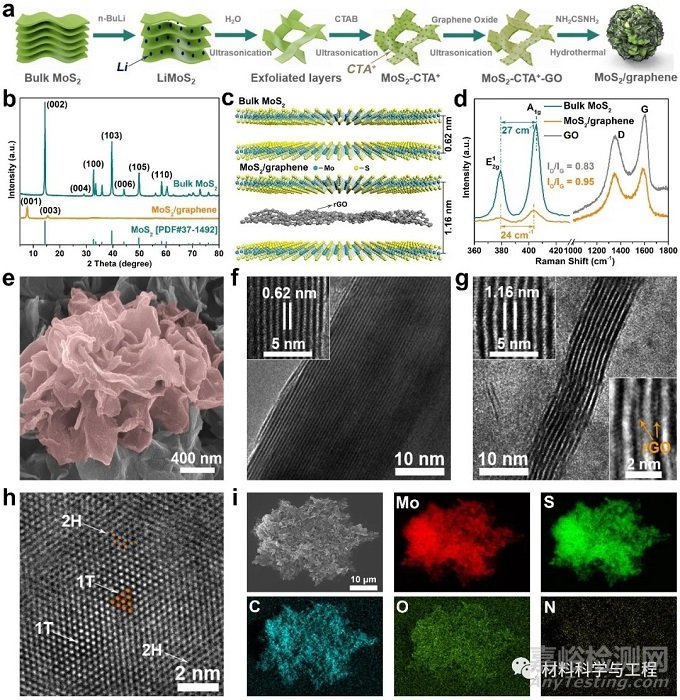 北科大Adv Mater：石墨烯插層二硫化鉬用作高性能水系鋅離子電池正極