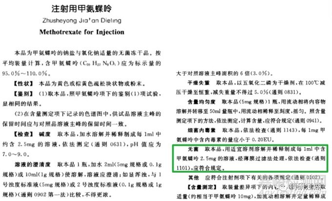 質(zhì)量標(biāo)準(zhǔn)中的微生物限度和無菌檢查