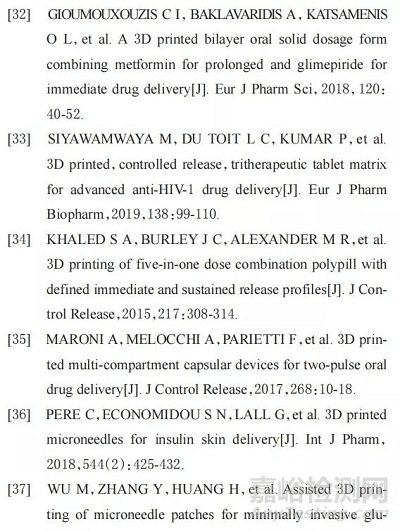 3D打印在藥物遞送領域的應用進展
