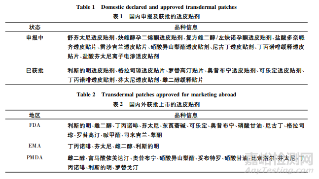 國(guó)內(nèi)外透皮貼劑申報(bào)上市進(jìn)展及藥學(xué)研究探討
