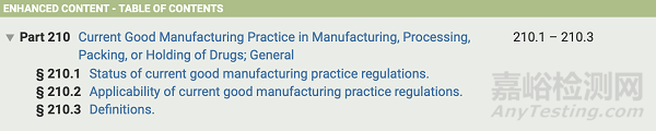 美國藥品GMP法規(guī)框架