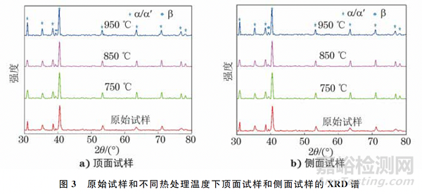 熱處理溫度對(duì)選擇性激光熔化TC4鈦合金板不同成形面組織和性能的影響