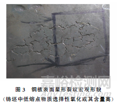 鋼板表面星形裂紋失效分析