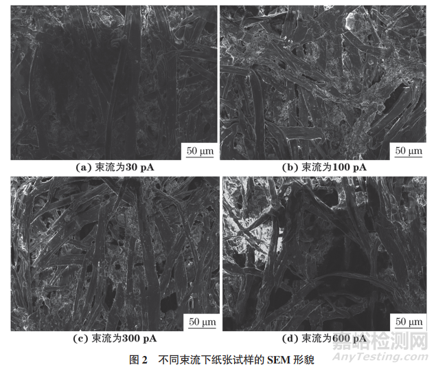 工作參數(shù)對(duì)紙張類(lèi)不導(dǎo)電試樣掃描電鏡圖像質(zhì)量的影響研究實(shí)驗(yàn)
