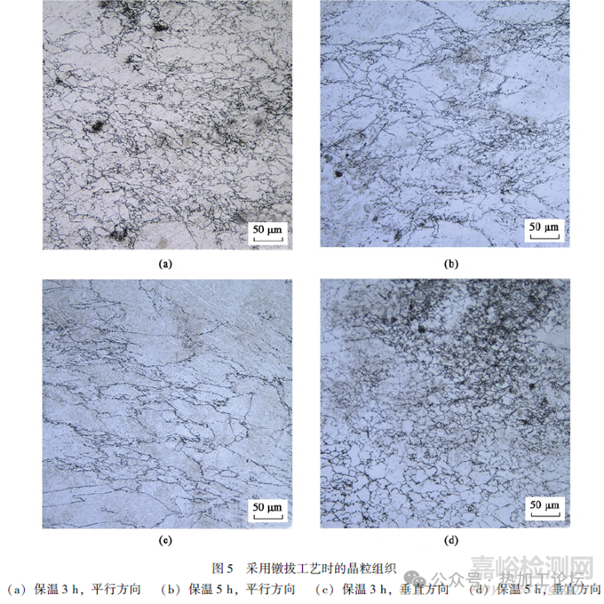 塑性變形過程中加熱保溫時間對鑄錠組織變化的影響