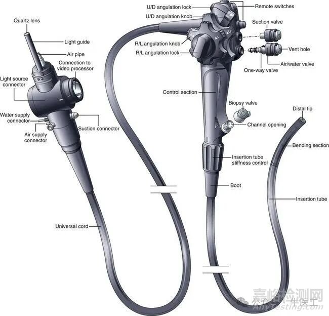 軟性內(nèi)窺鏡的工作原理及結(jié)構(gòu)圖