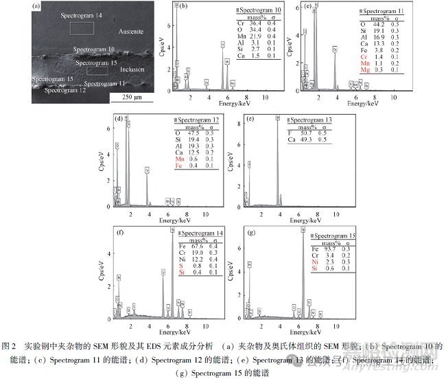 核電用奧氏體不銹鋼電渣重熔夾雜物形貌特征